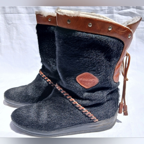 Diadora Shoes - Diadora Vintage Boots Real Fur With Leather Trim